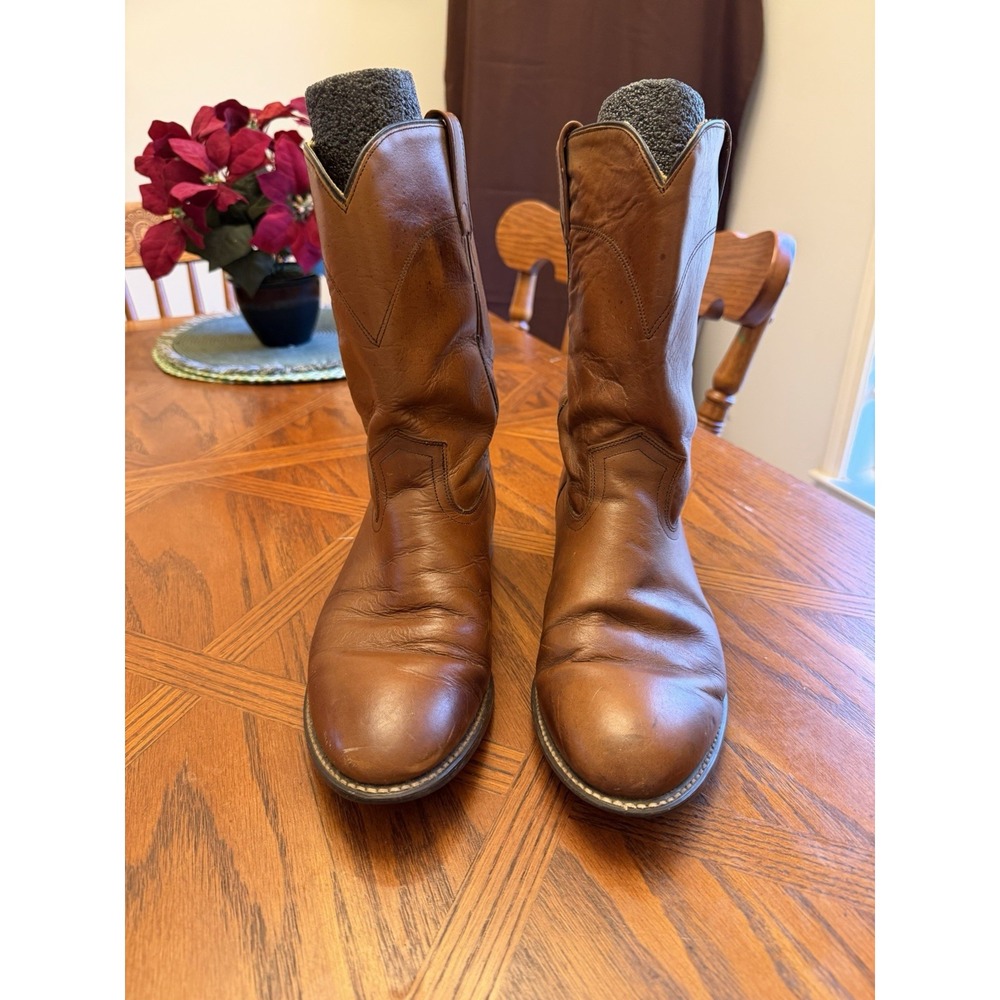 Acme Boots Mens 10.5 D  Brown Leather Cowboy Western‎ Vintage USA 15705